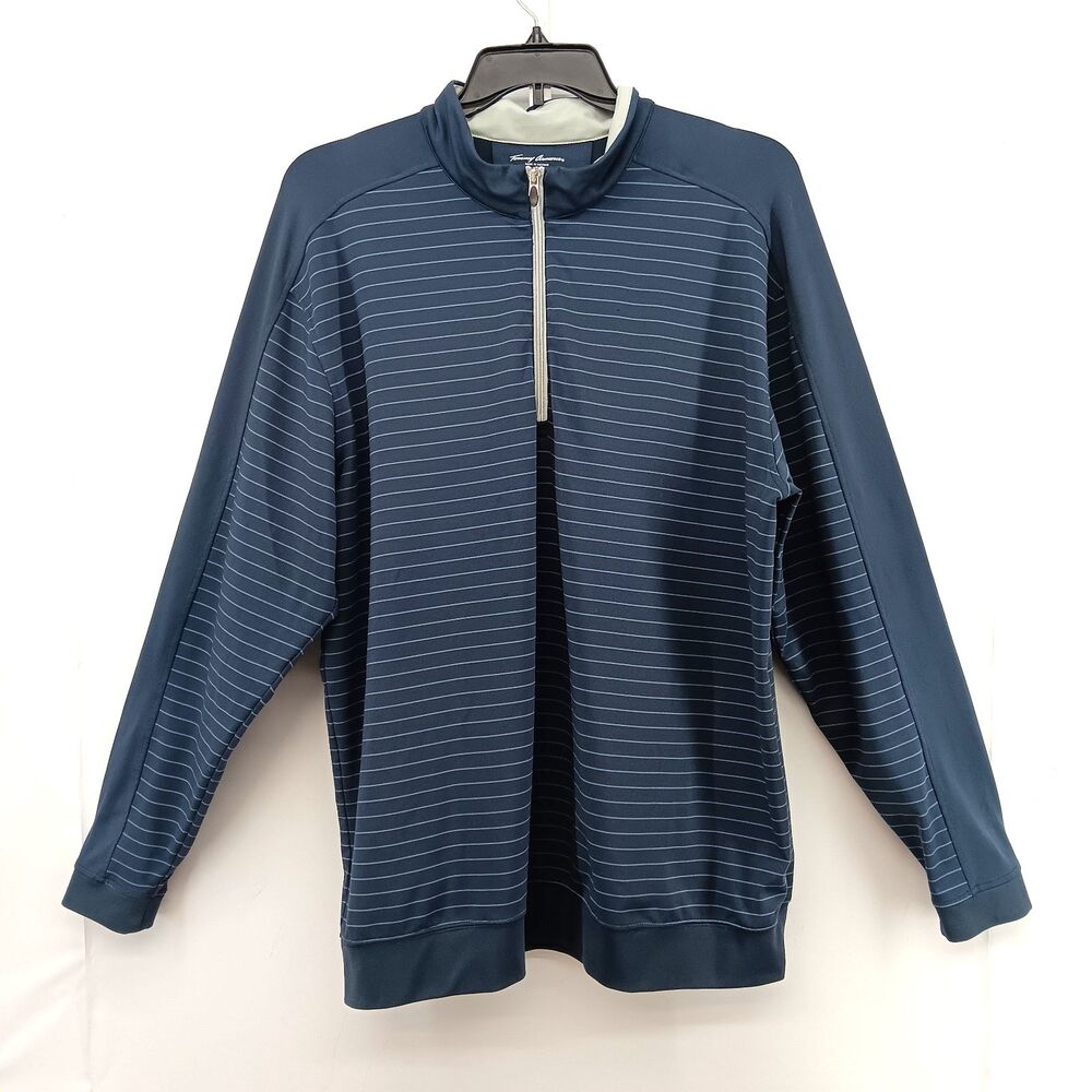 Tommy Armour 1/4 Zip Pullover Men Large Blue Dri Logic Performance Golf Tennis